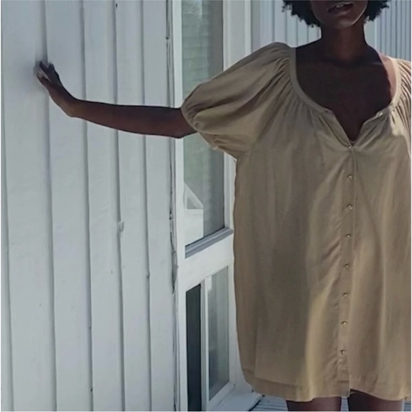 DÔEN Josette Gathered Organic Cotton-blend
Voile Mini Dress (driftwood)… - Picture 4 of 9